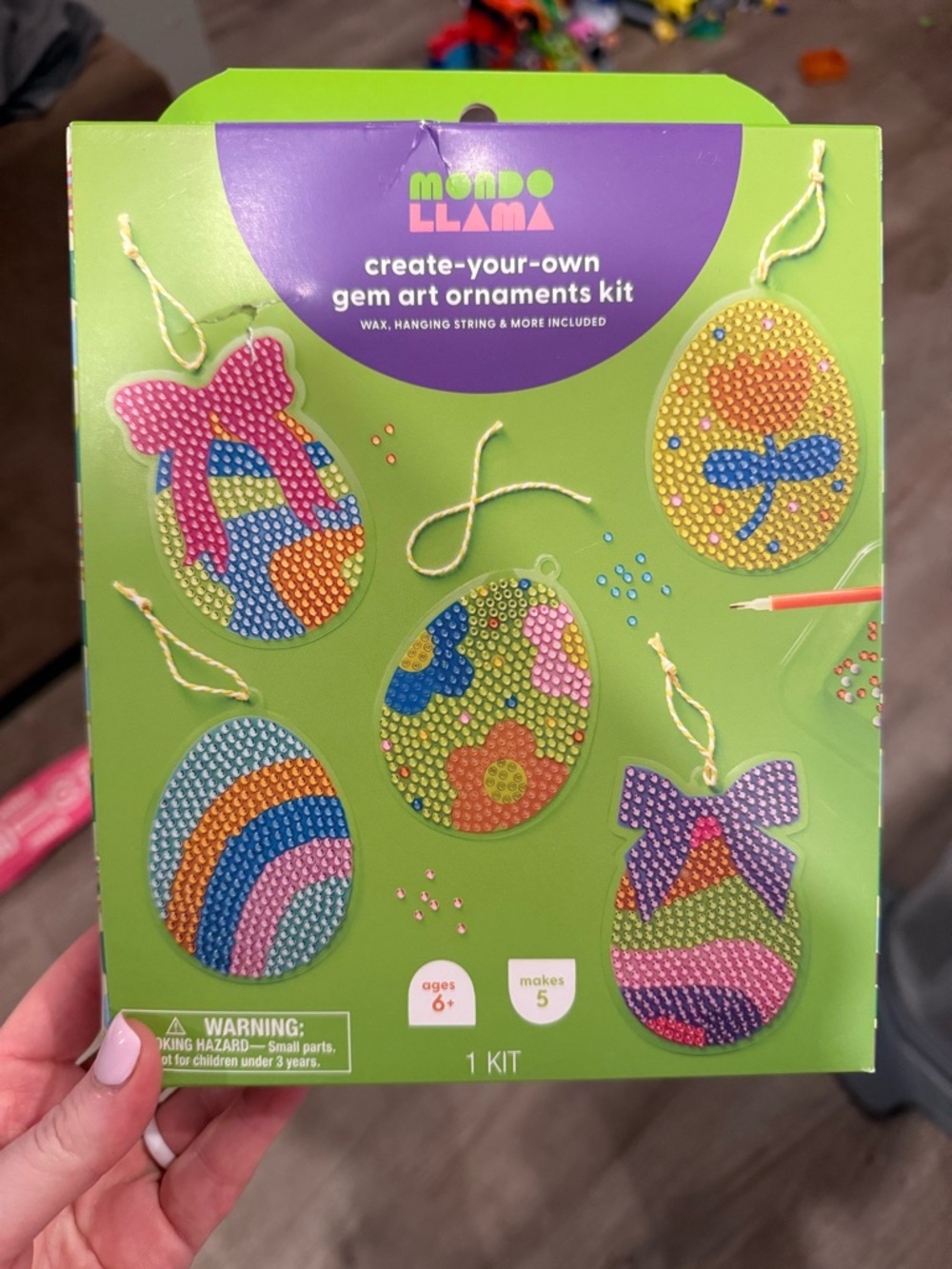 Mondo Llama Create-Your-Own Gem Art Ornaments Kit - Multicolor